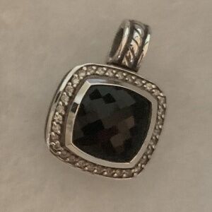 DAVID YURMAN STERLING ALBION PENDANT 14mm BLACK ONYX & DIAMONDS